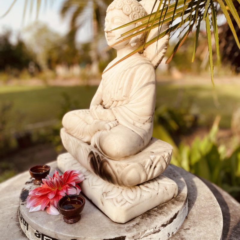 buddha statue in ashram